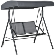 Easycomfort Dondolo a 2 Posti da Giardino con Tettuccio Regolabile, 140x118x162cm Grigio