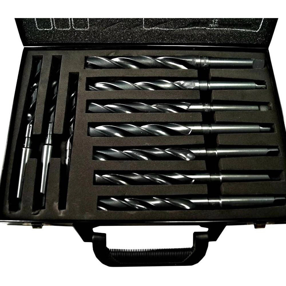 Trade Shop - Set 10 Punte Elicoidale Da 14 A 23 Mm Frese Ferro Legno Per Trapano In Valigetta -