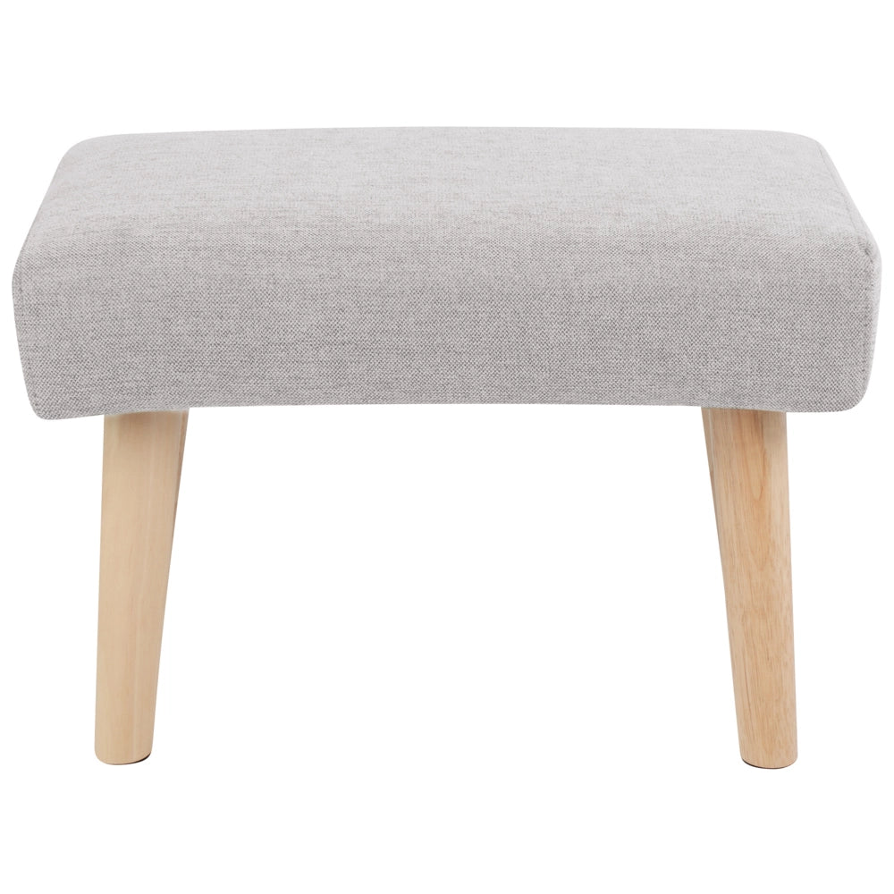 Poggiapiedi in poliestere grigio chiaro con gambe in legno Camera da letto Soggiorno Accessori per sedersi