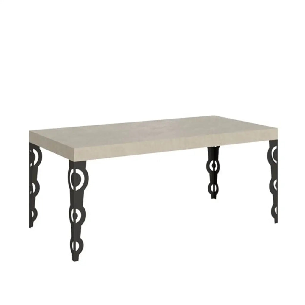 Tavolo allungabile 200/460x90 cm Karamay cashmere gambe antracite