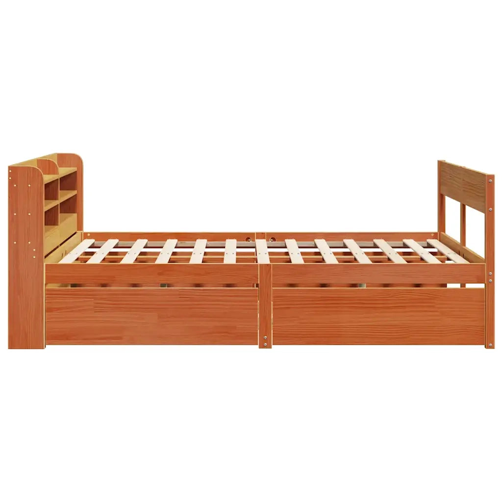Letto senza Materasso Marrone Cera 150x200 cm in Legno di Pino 3307121