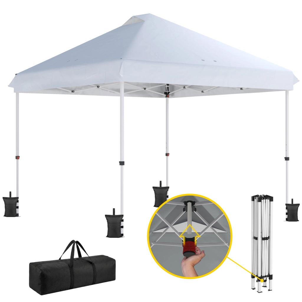 Pavillon pieghevole 3x3m per giardino esterno ¨C Zephmum ¨C Grigio resistente all'acqua