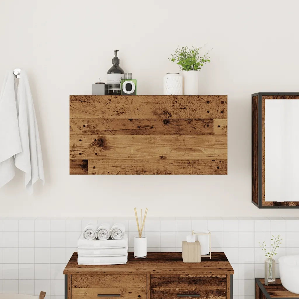 Mobile da Bagno Legno Antico 80x25x40 cm in Truciolato