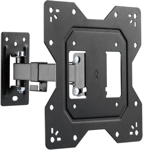 Beiglietto per TV a muro, regolabile e universale, massimo VESA 200x200 mm, adatto per TV piane e curve da 23 a 43 pollici fino a 30 kg, nero