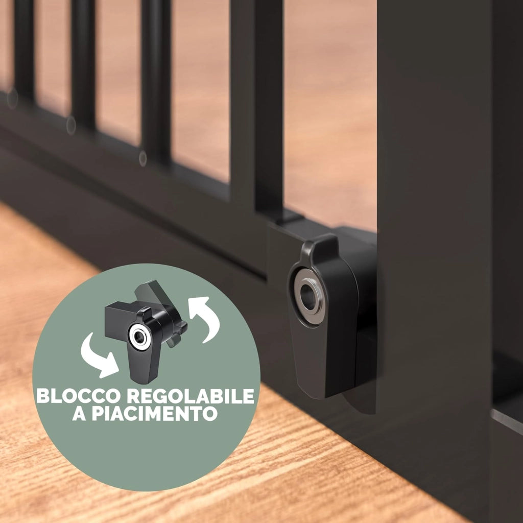 ® Cancelletto di Sicurezza per Caminetto per Bambini con Sportello in Metallo 306x76cm Protezione Cani Animali Barriera Cancello Camino Scale Stufa