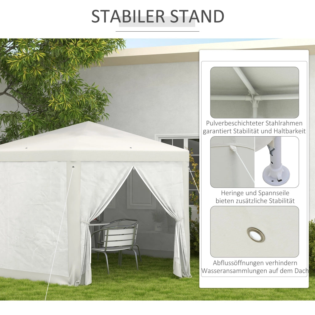 Gazebo da Giardino 6 Angoli ¨C Zephmum ¨C Creme 394x341x250 cm