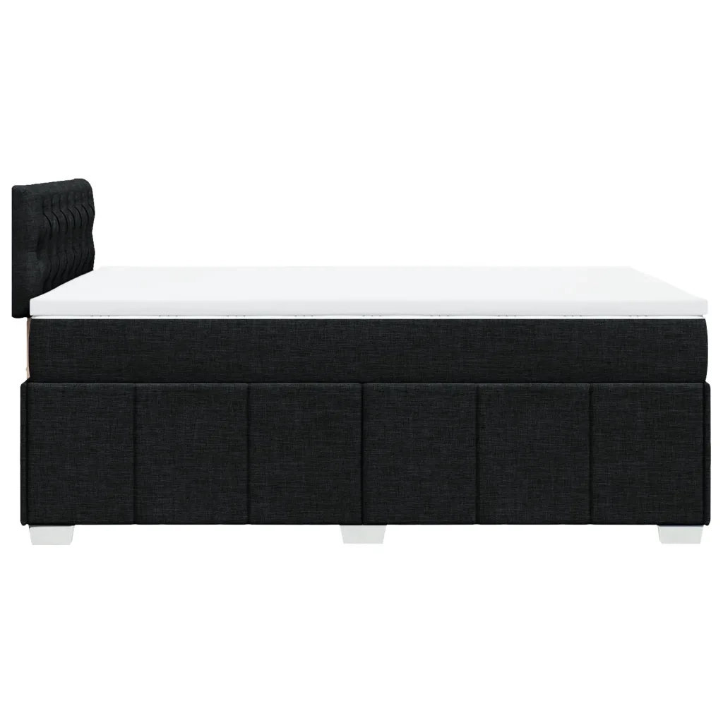 Giroletto a Molle con Materasso Nero 120x190 cm in Tessuto
