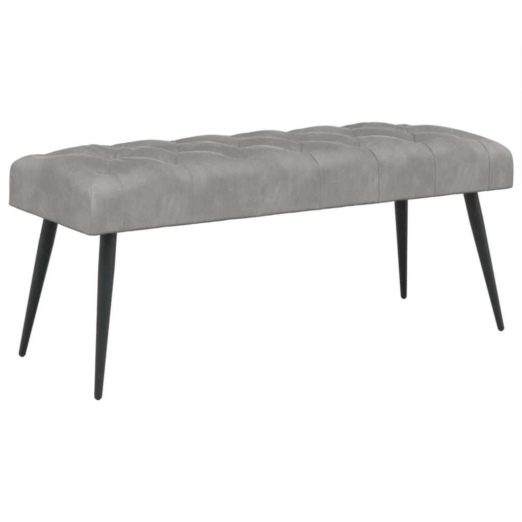 Panchina con bottoni imbottiti Grigio Chiaro 110 x 40 x 46 cm 42038571