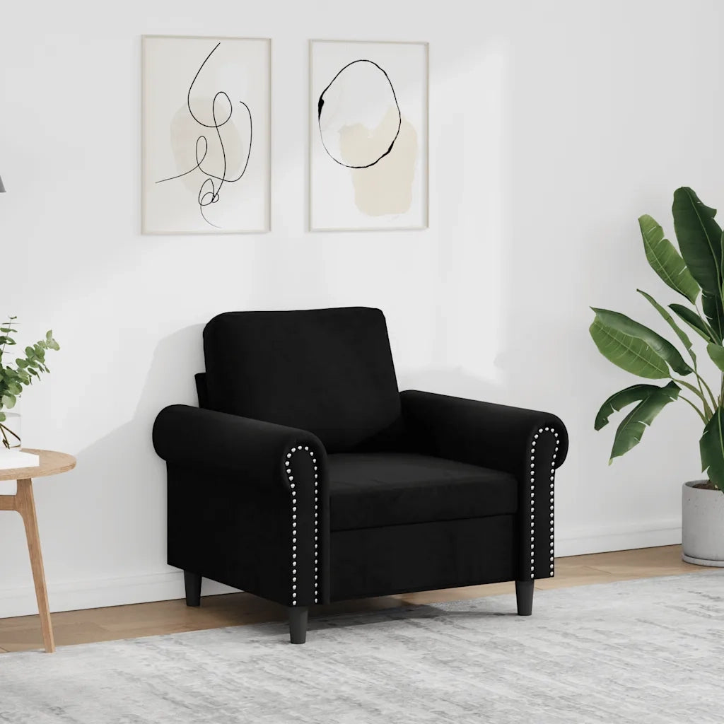 Divano Sedia-Poltrona Nero 60 cm Velluto 661640