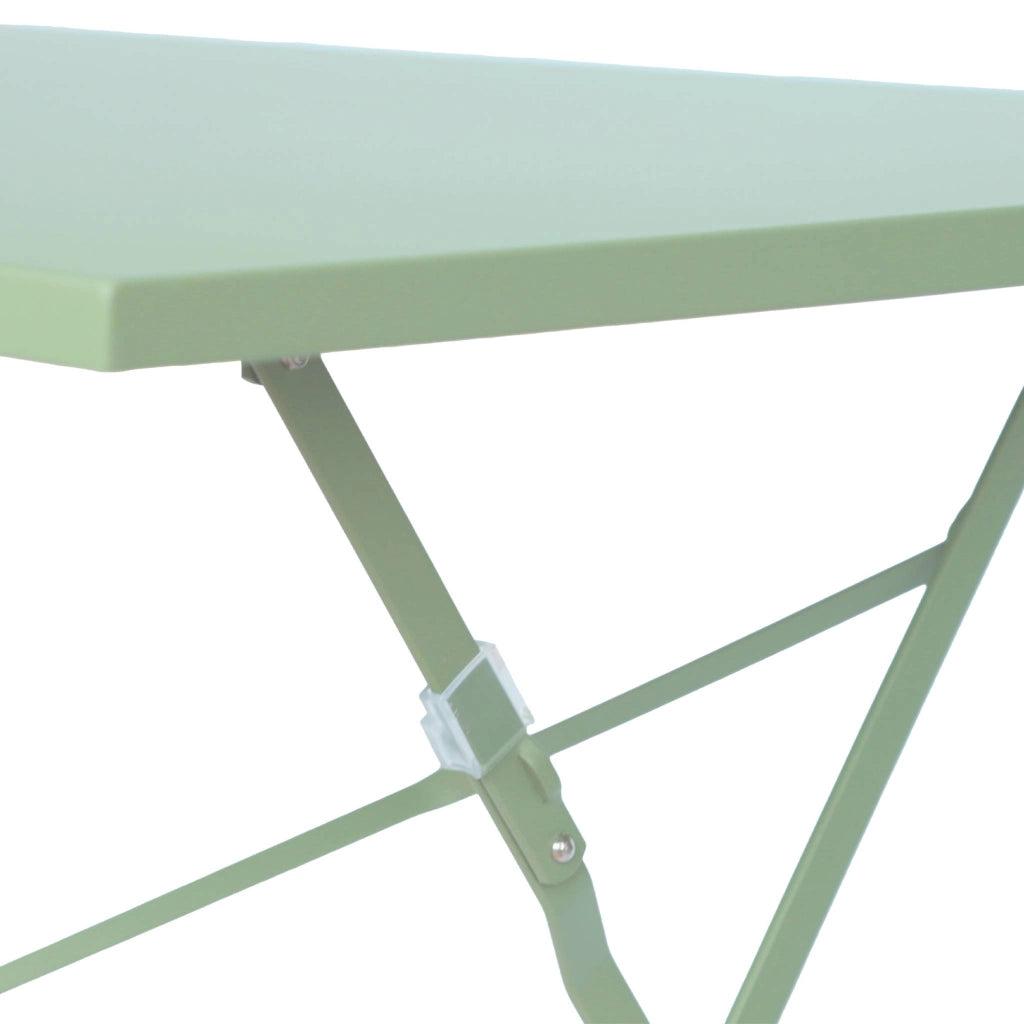 Set tavolo da giardino pieghevole in acciaio con 4 sedie, 110cm, verde