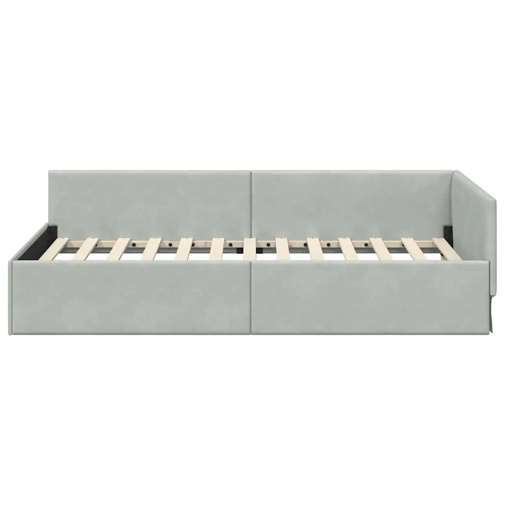 Cornice del letto ad angolo Grigio chiaro 90 cm x 190 cm
