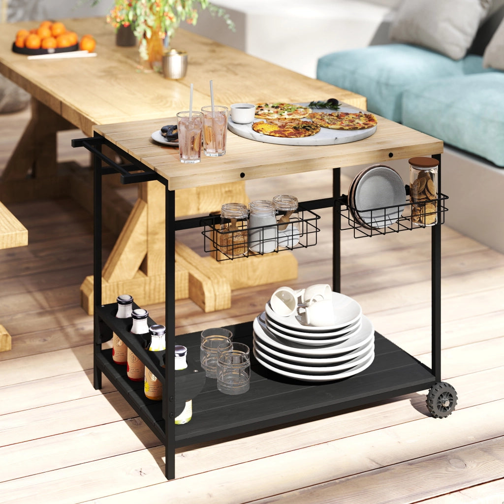 Tavolino da caff¨¨ ¨C zephmum ¨C Legno e metallo nero 60x40x80 cm