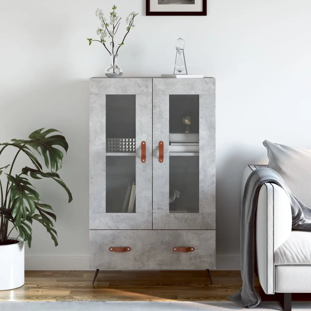 Credenza | Madia | Buffet da pranzo | Armadio da pranzo Grigio Cemento 69,5x31x115 cm in Legno Multistrato