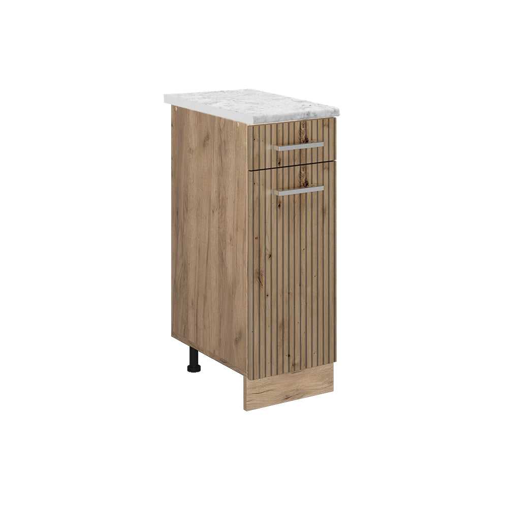 Vicco Mobiletto base per cucina Rovere artigianale 30 cm PL Marmo