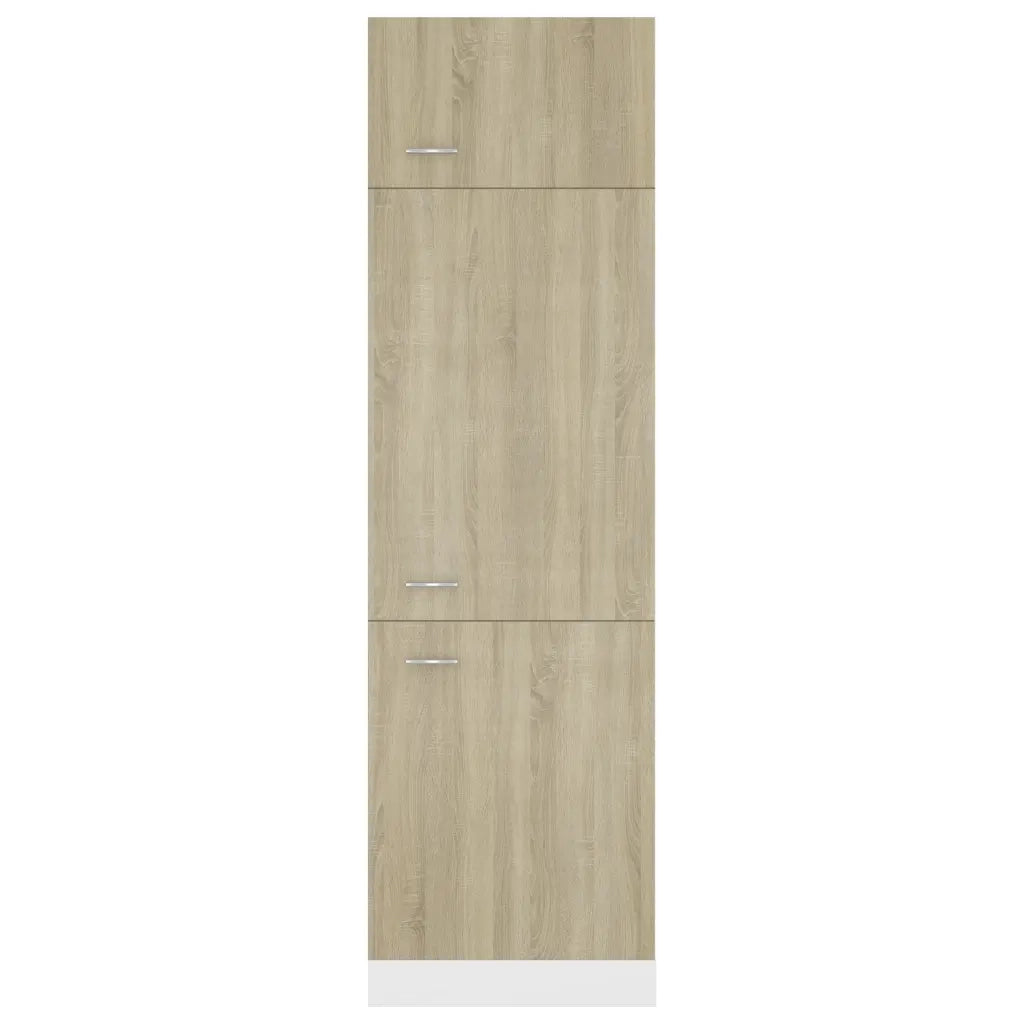 Mobile per Frigo Rovere Sonoma 60x57x207 cm Legno Multistrato
