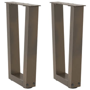 Gambe per Tavolino da CaffÃ¨ a Forma di V 2 pz Acciaio Naturale 38x(42-43,3) cm Acciaio