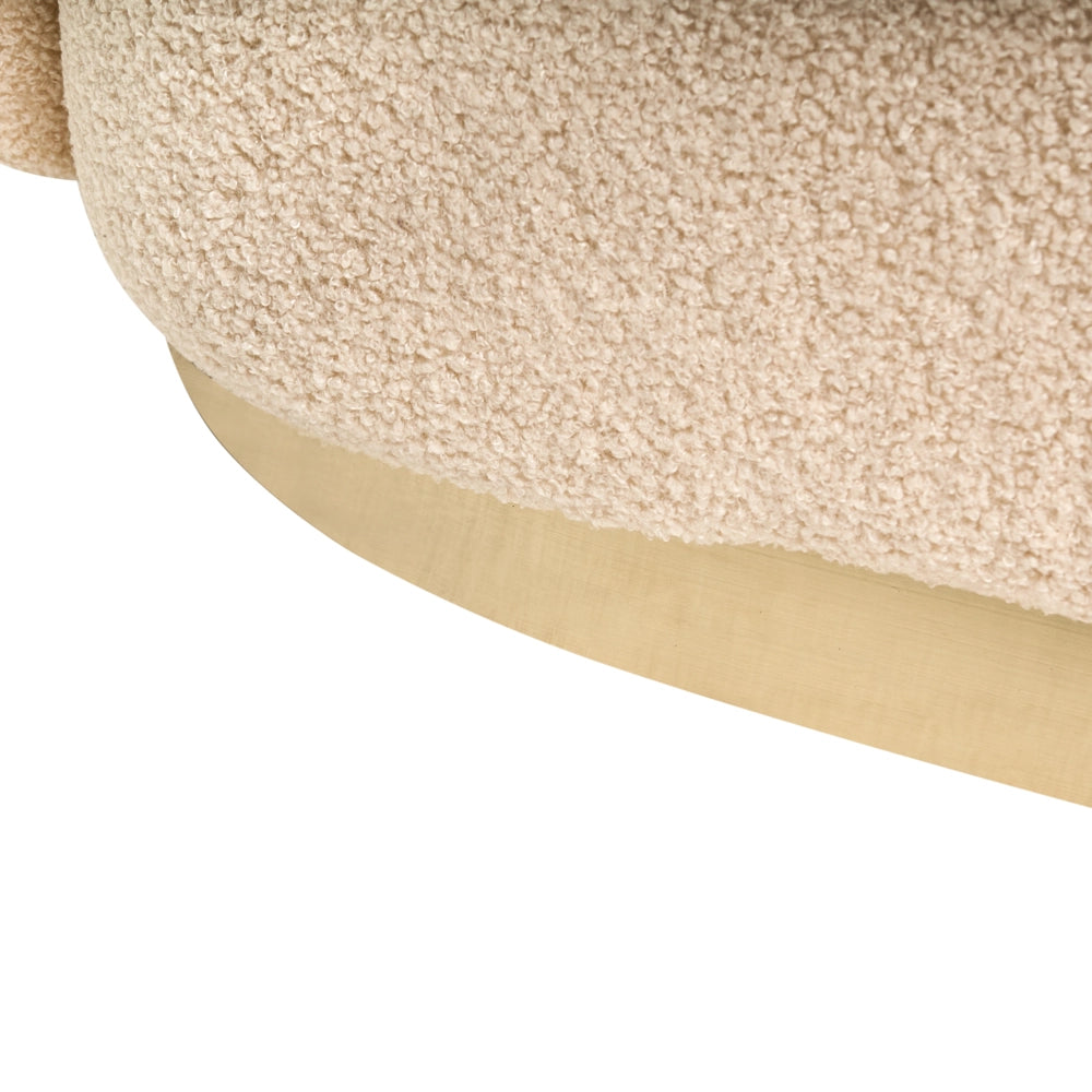 Divano a 2 posti Beige Boucle Tessuto Tappezzeria Divano Minimalista Mobili Soggiorno