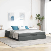 Struttura letto con materasso 2 pcs Grigio Sfumato Tessuto