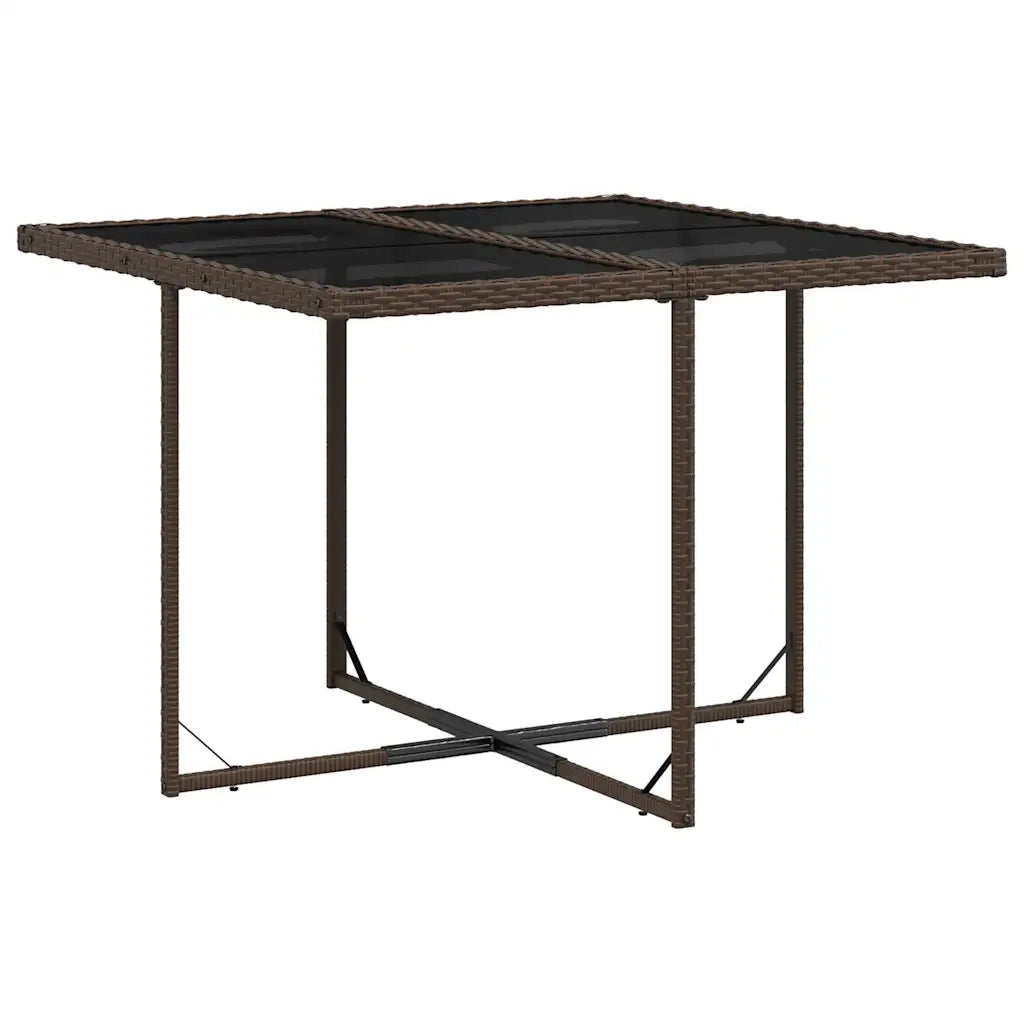 Set da Pranzo da Giardino 9pz con Cuscini Marrone in Polyrattan 3211557
