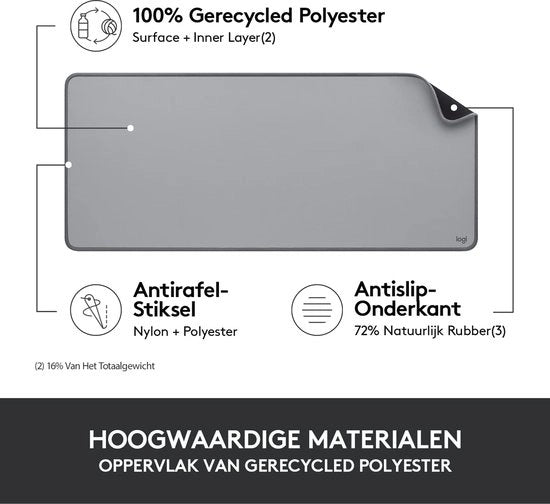 Tavolo da lavoro - Serie Studio, grande tavolo da lavoro multifunzionale, mousepad estensibile, protezione per il tavolo con strato antislip, resistente alle macchie, progetto duraturo - Grigio
