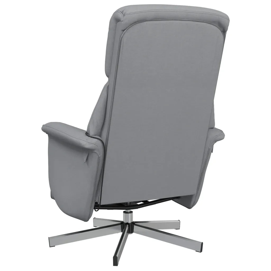 Divano Sedia-Poltrona Reclinante Massaggio Poggiapiedi Grigio Chiaro Tessuto 587884