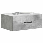 Set di 2 Comodini | Armadio da Notte | Mobiletto da notte a muro con cassetto Grigio Cemento