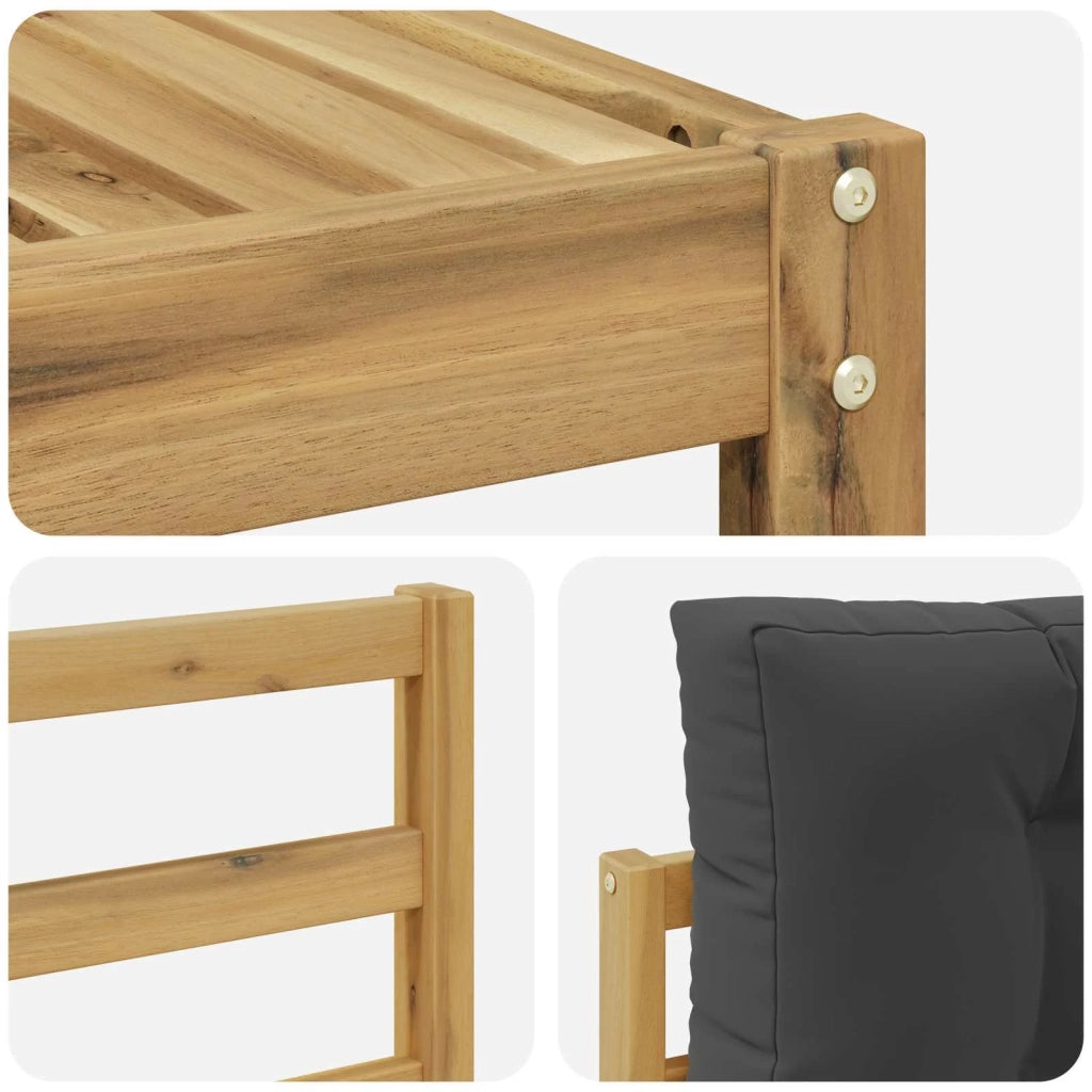 Set di divani da esterno 6 pz Bianco e Antracite Poliestere 3386466
