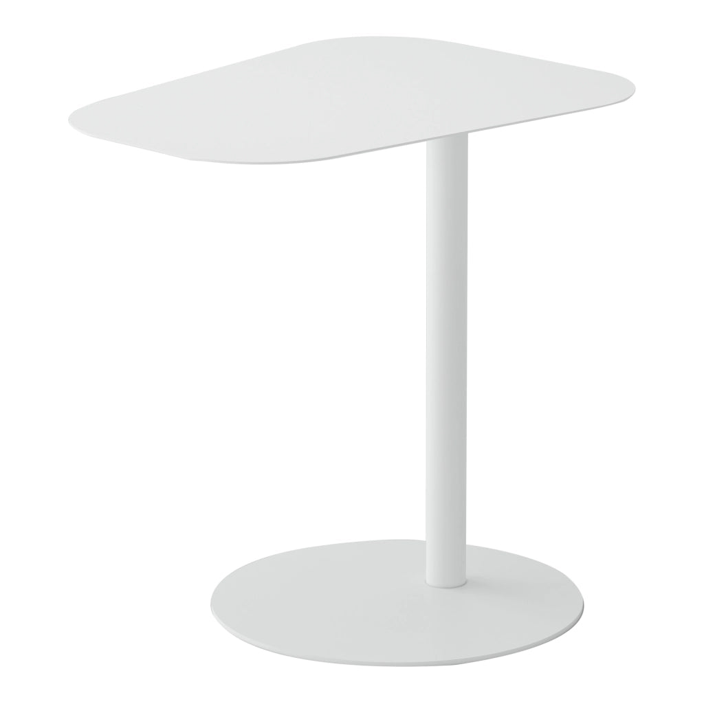 Tavolino Laterale da Divano Nastätten Metallo Piano Trapezoidale - Bianco [en.casa]