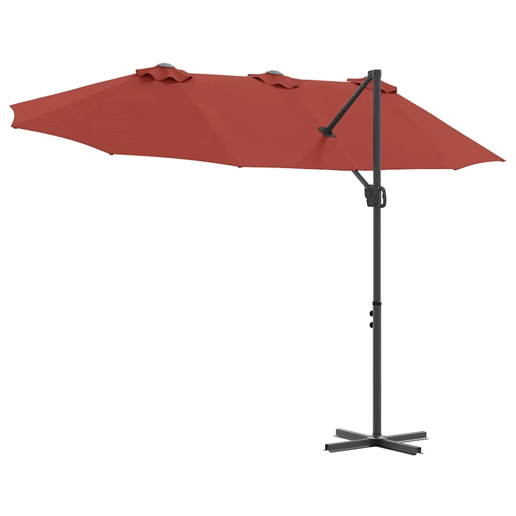 Ombrellone Terracotta 372 x 198 x 243 cm Poliestere e Alluminio 42003382