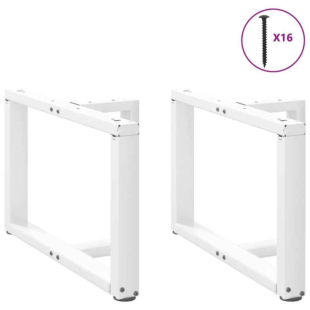 Gambe per Tavolino da CaffÃ¨ a Forma di T 2 pz Bianche 70x25x(42-43) cm Acciaio