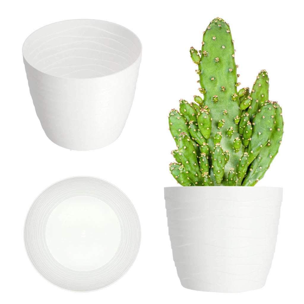 Vaso da fiori KADAX in plastica, rotondo, bianco, 17 cm, per fiori e piante.