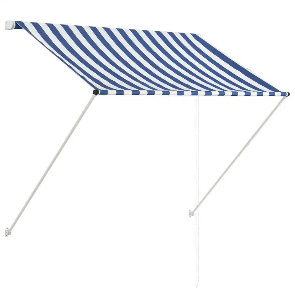 Tenda da Sole Retrattile-Tenda parasole per Patio 100x150 cm Blu e Bianco