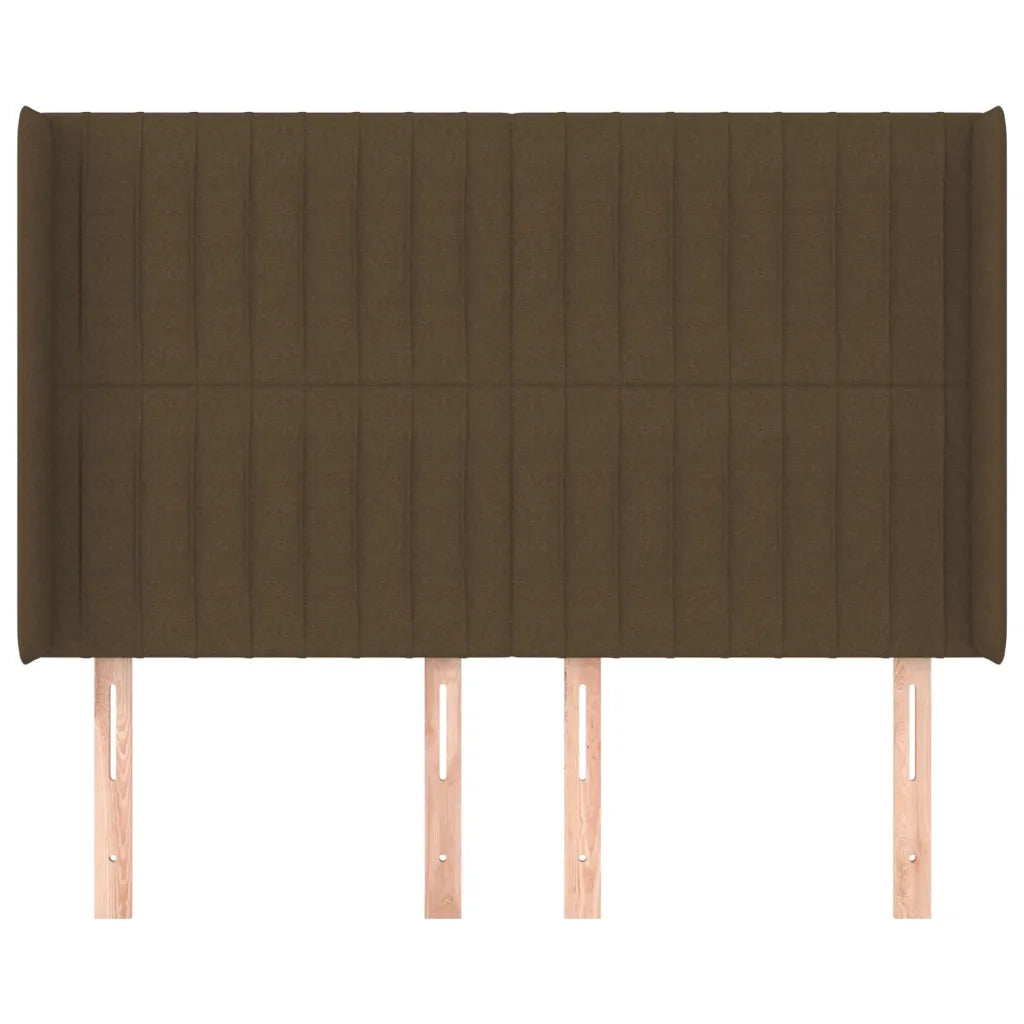 Testiera ad Orecchio-Testata con Orecchie MarroneScuro147x16x118/128cm inTessuto 764672