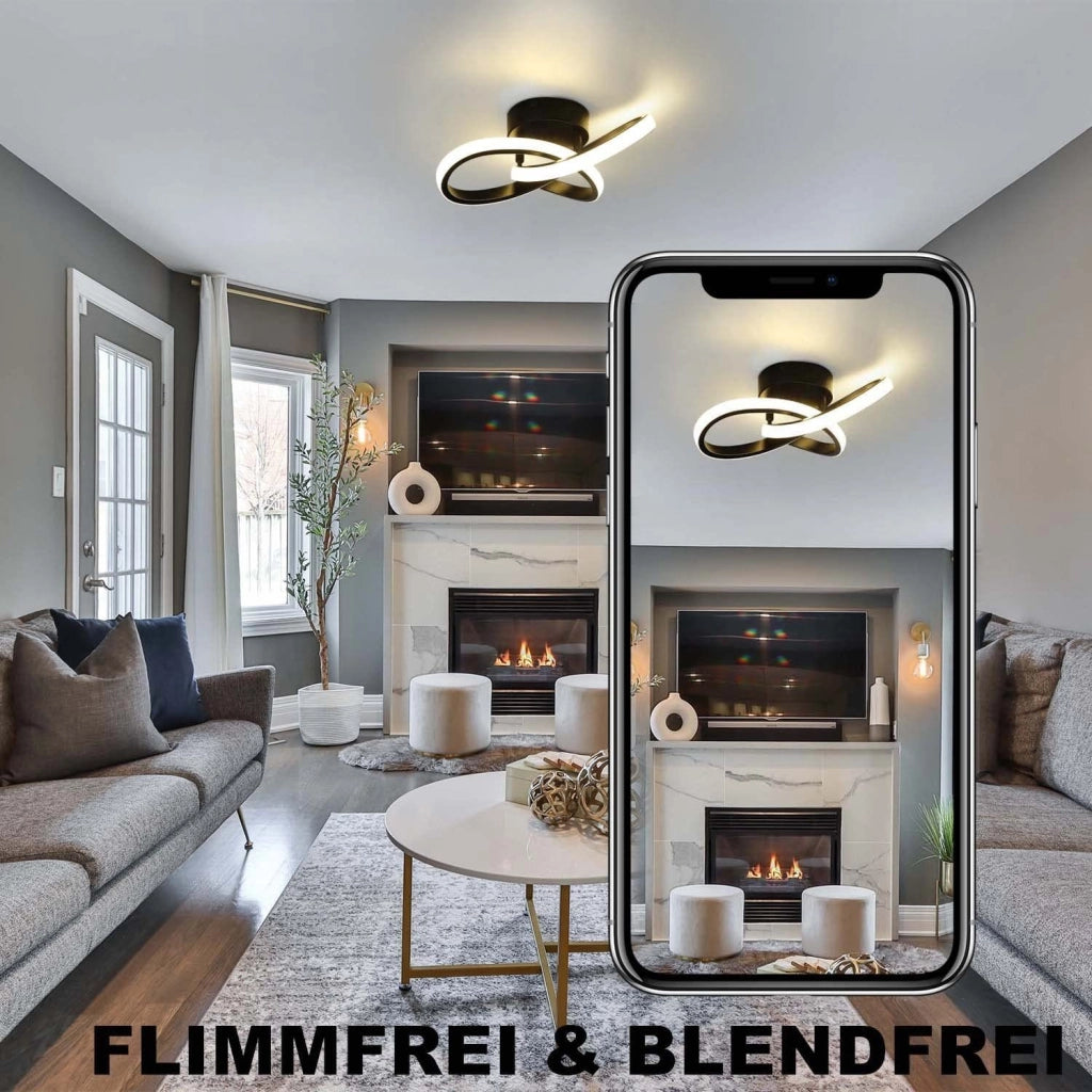 ZMH Lampada da soffitto plafoniera LED 3 pannelli intrecciati moderna per soggiorno camera letto corridoio