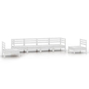 Set Divani da Giardino 6 pz | Set Salotto da Giardino Bianco in Legno Massello di Pino
