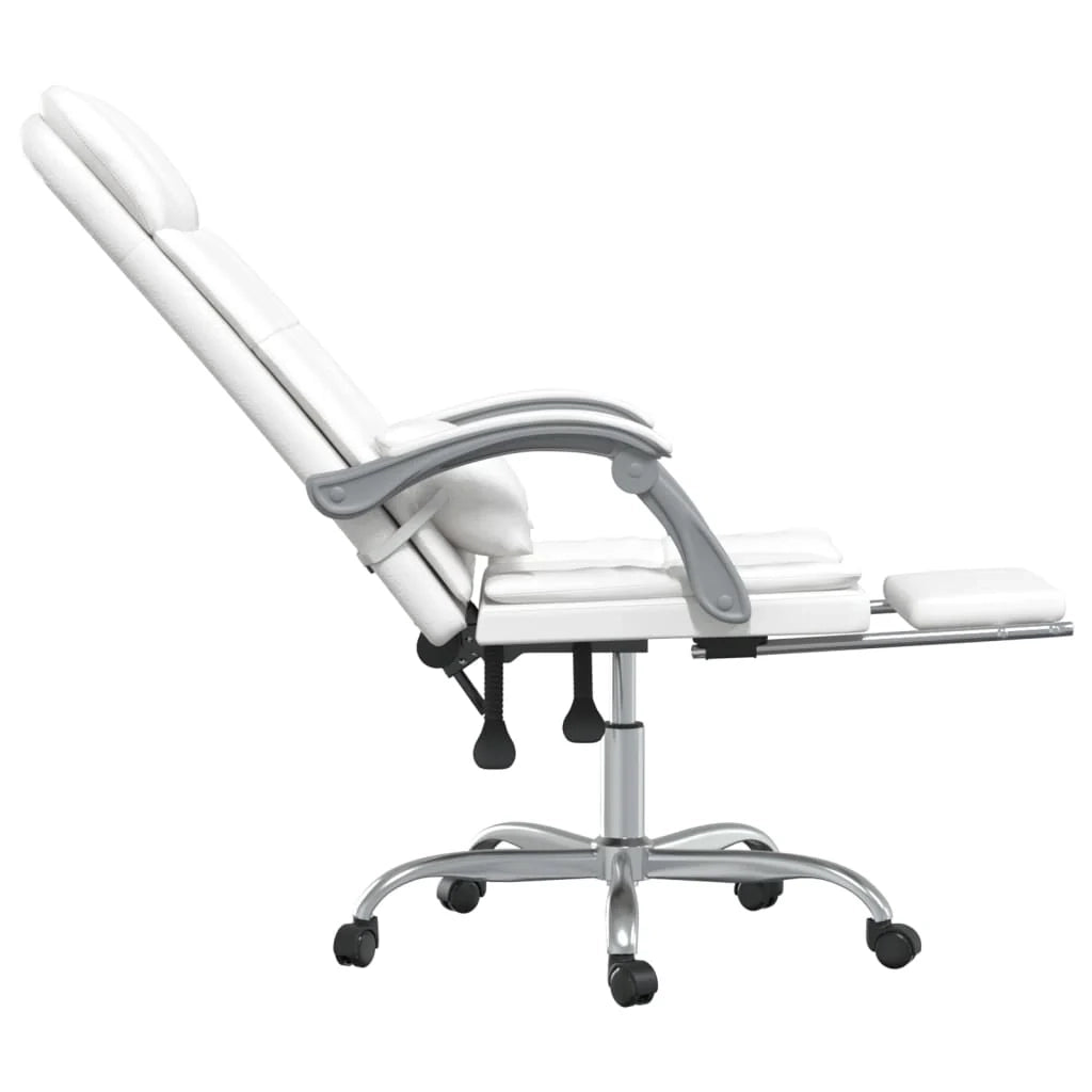 Poltrona massaggiante reclinabile per ufficio computer studio similpelle bianca 02_0025401