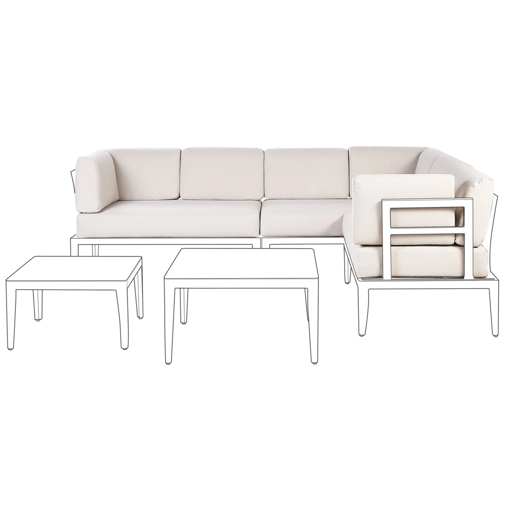 Set di copricuscini da giardino da seduta beige chiaro cuscini da esterno