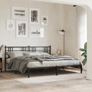 Giroletto con Testiera-Struttura Letto con testiera in Metallo Nero 193x203 cm 238046