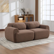 Divano Modulare in Tessuto Chenille ¨C MINIMAL ¨C Camel, Schiumato 30D, Antiscivolo