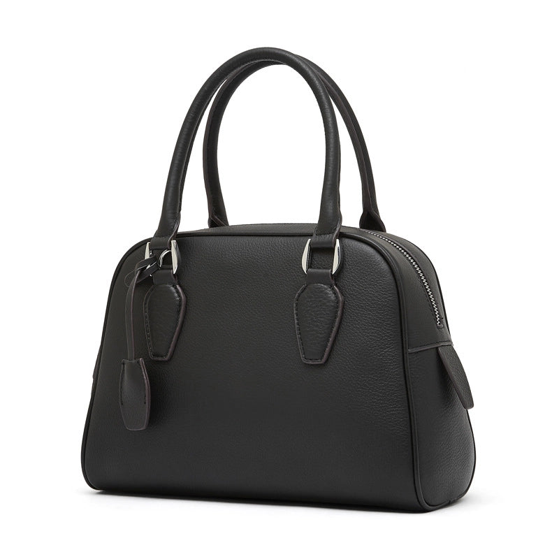 Borsa a tracolla da donna in vera pelle, colore nero.