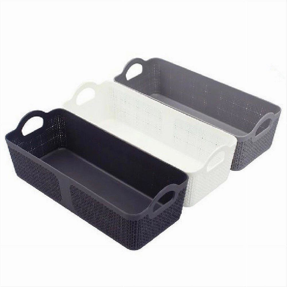 Trade Shop - Cestino Porta Oggetti Organizer Rettangolare Cesto Portatutto Bagno Casa 79461 -