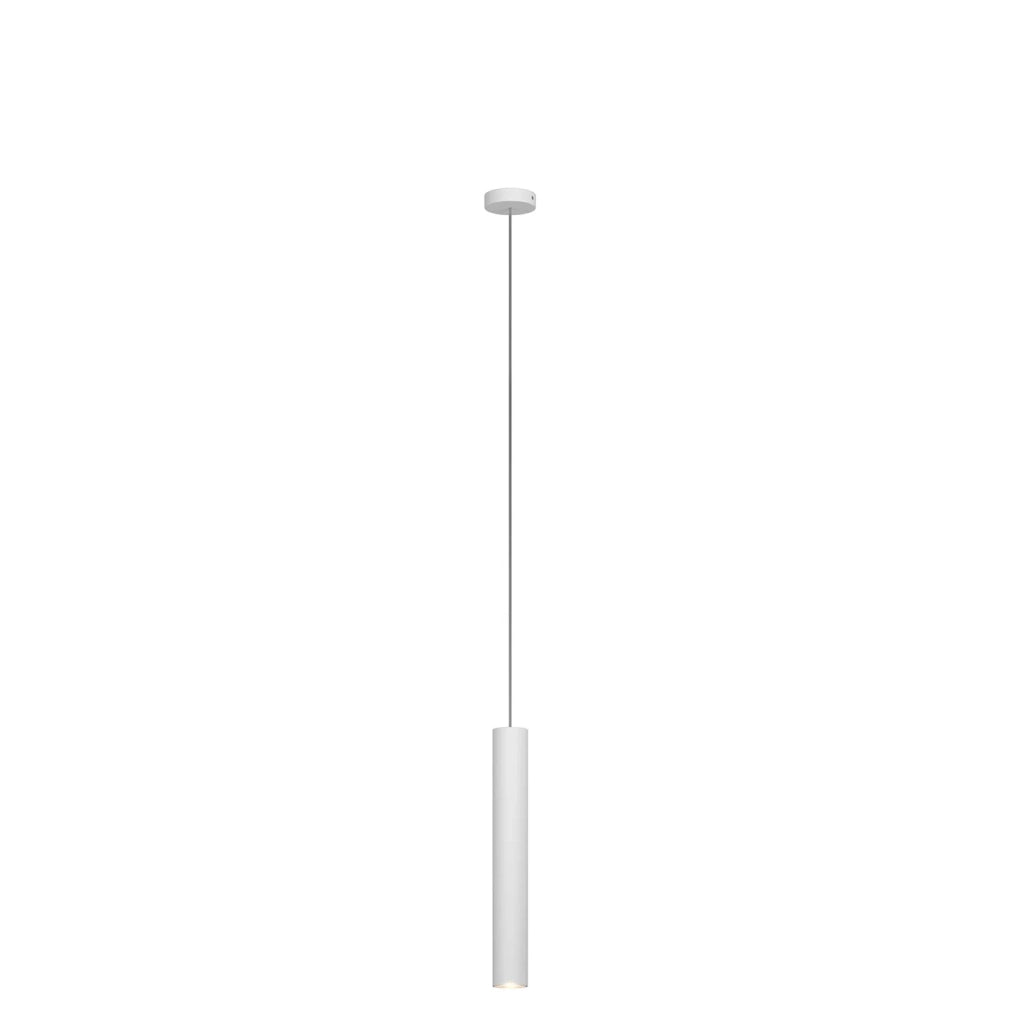 Lampadario Industrial-Minimal Xeana Metallo Bianco 1 Luce Gu10