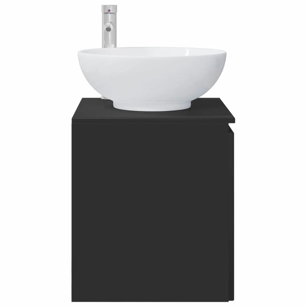 Mobile Lavabo da Parete Nero 49,5 x 44,5 x 65 cm