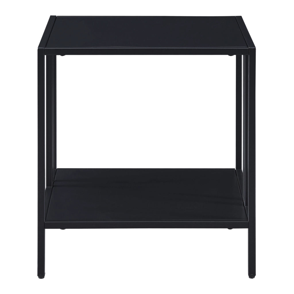 Tavolino Basso Kumlinge in Acciaio con Ripiani Quadrati 47 x 45 x 45 cm Nero [en.casa]