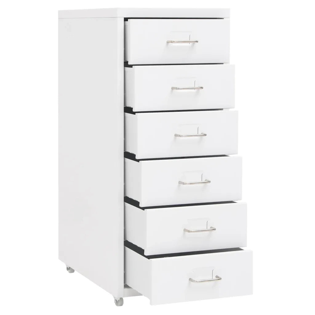 Schedario Mobile Bianco 28x41x69 cm in Metallo CFW7876137