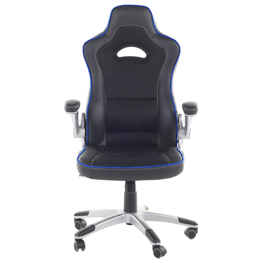 Sedia da ufficio Girevole in ecopelle nera con ruote regolabili in altezza ergonomica moderna