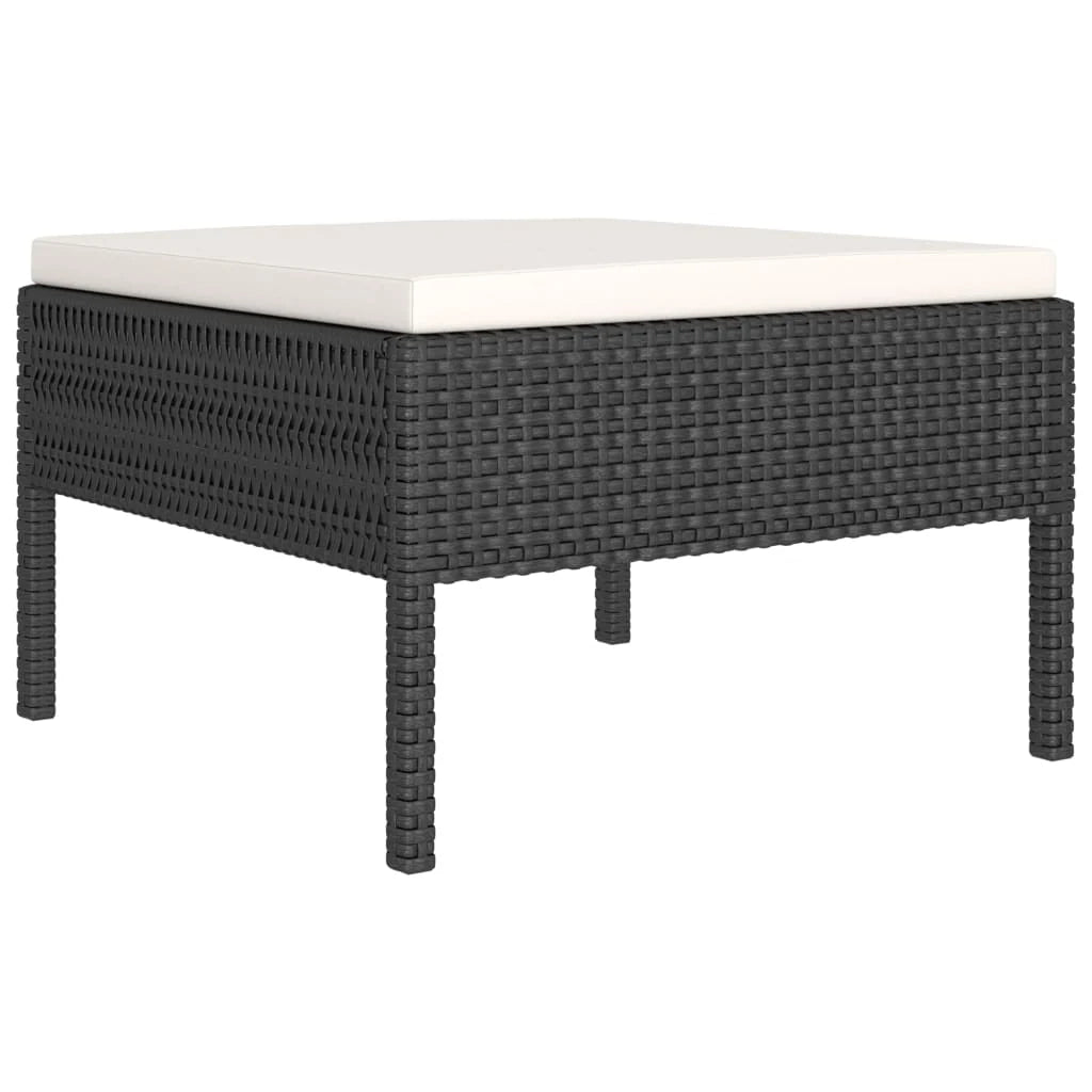 Set di mobili da giardino set arredamento da esterno 5 pezzi con cuscini in polyrattan nero 02_0016481
