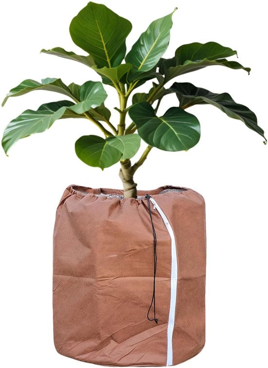 Protettore termico per vasi, Sacchetto di protezione per piante da interno, Protezione invernale per vasi con corda di trazione - 50 x 80 cm