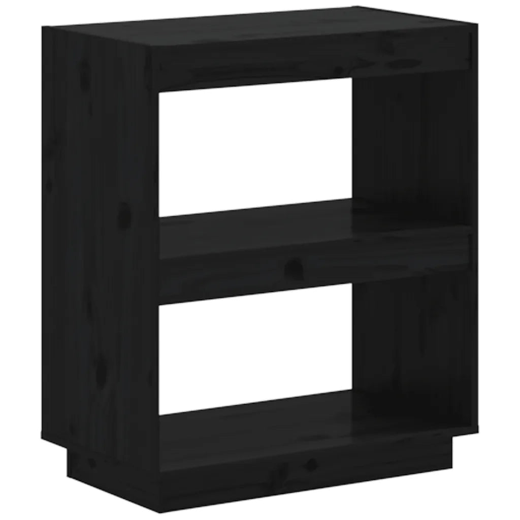 Libreria Nera 60x35x71 cm in Legno Massello di Pino 810863