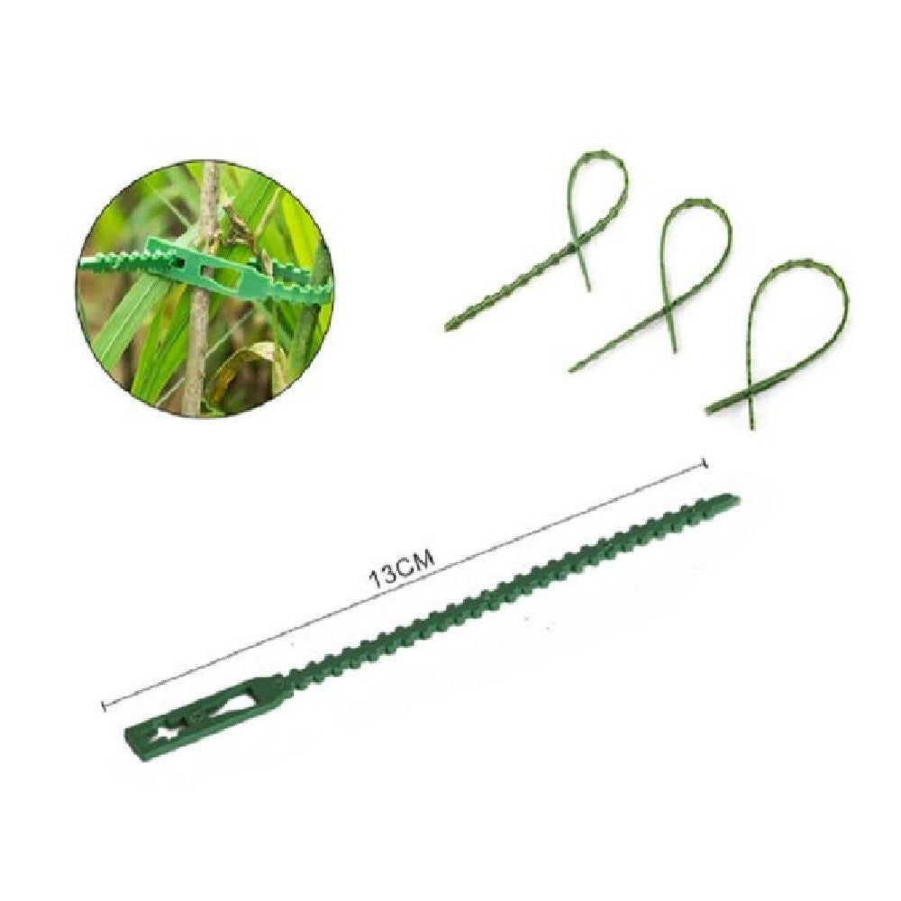 Trade Shop - Set 50pz Fascette Bordi Seghettati Fascetta Per Piante Da 13 Cm Regolabili 56871 -